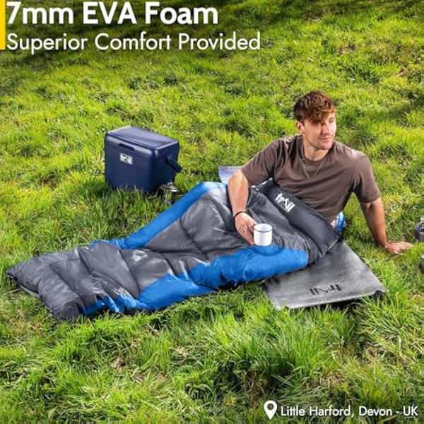 Foil Camping Mat 7mm Thick Aluminium Sleeping Roll Pad Waterproof Thermal Trail