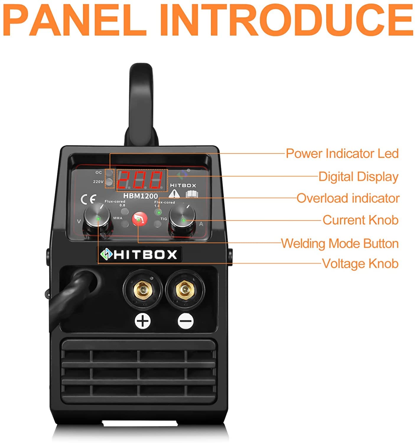 HITBOX 160A Stick Welder, 2 in 1 Lift TIG MMA ARC Welding Machine, 240V Portable Welder with Arc Force, Hot Start, Anti-Stick, LCD Digital Display, IGBT Inverter Welder for Home and Professional Use