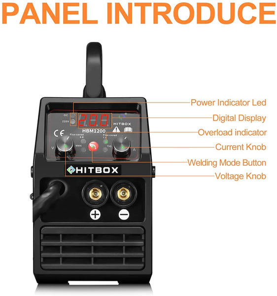 HITBOX 160A Stick Welder, 2 in 1 Lift TIG MMA ARC Welding Machine, 240V Portable Welder with Arc Force, Hot Start, Anti-Stick, LCD Digital Display, IGBT Inverter Welder for Home and Professional Use
