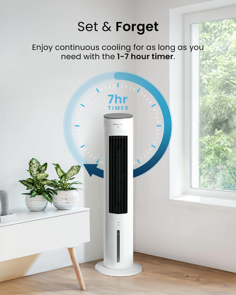 Pro Breeze 4-in-1 Air Cooler with 10 Litre Capacity, Remote Control, 3 Fan Speeds & LED Display. Powerful Evaporative Air Cooler with Built-in 7.5 Hour Timer & Automatic Oscillation for Home & Office