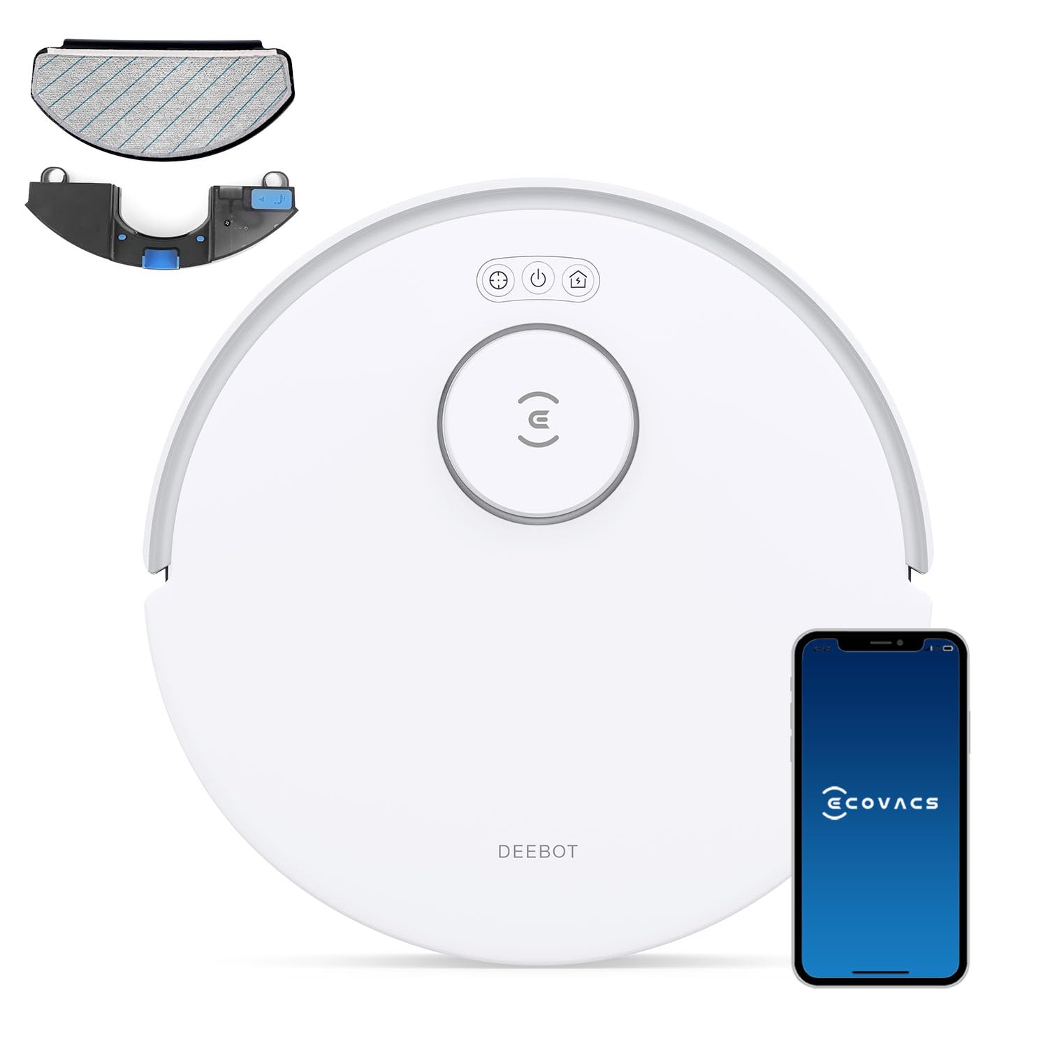 ECOVACS DEEBOT N20 PLUS Robot Vacuum Cleaner with Mop, 8000Pa Suction, ZeroTangle Technology, Bagless PureCyclone Self Empty Station, 300 Minutes Runtime