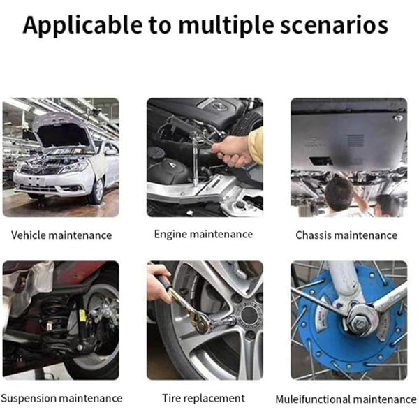 46Pcs Socket Sett - 1/4 inch Drive Socket Ratchet Wrench Set, with Bit Socket Set Metric and Extension Bar for Auto Repair and Home Maintenance, with Storage Case