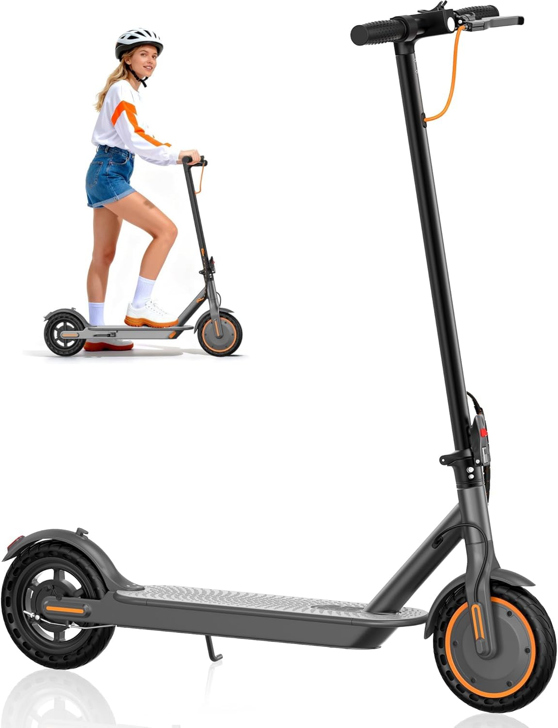 Electric Scooter, Electric Scooter Adult 350W with 25-35KM Range, Max Speed 25KM/H, 8.5" Solid Tire, Double Braking System for Adults and Teens