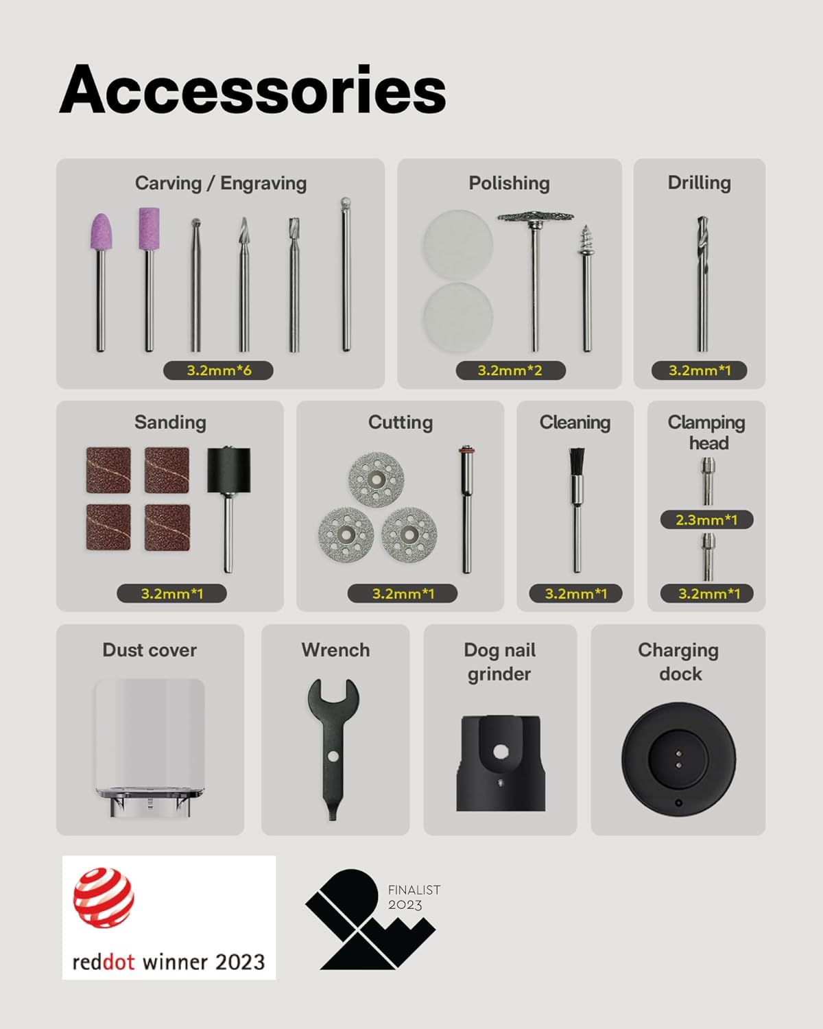 HOTO 4V Mini Cordless Rotary Tool Kit, 25000RPM, 5-Speed USB-C Rechargeable Rotary Tool with 35 Accessories, LED Light, Power Tool for 3D Printer Sanding, Polishing, Drilling, Carving, DIY Crafts