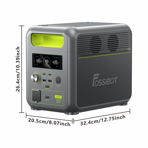 FOSSiBOT Tragbare Power Station F2400: 2048Wh LiFePO4 solargenerator with 3 x 230V AC Output 2400W (4800W Peak), 1.5H full charge, Applicable to RV/Camping/Home