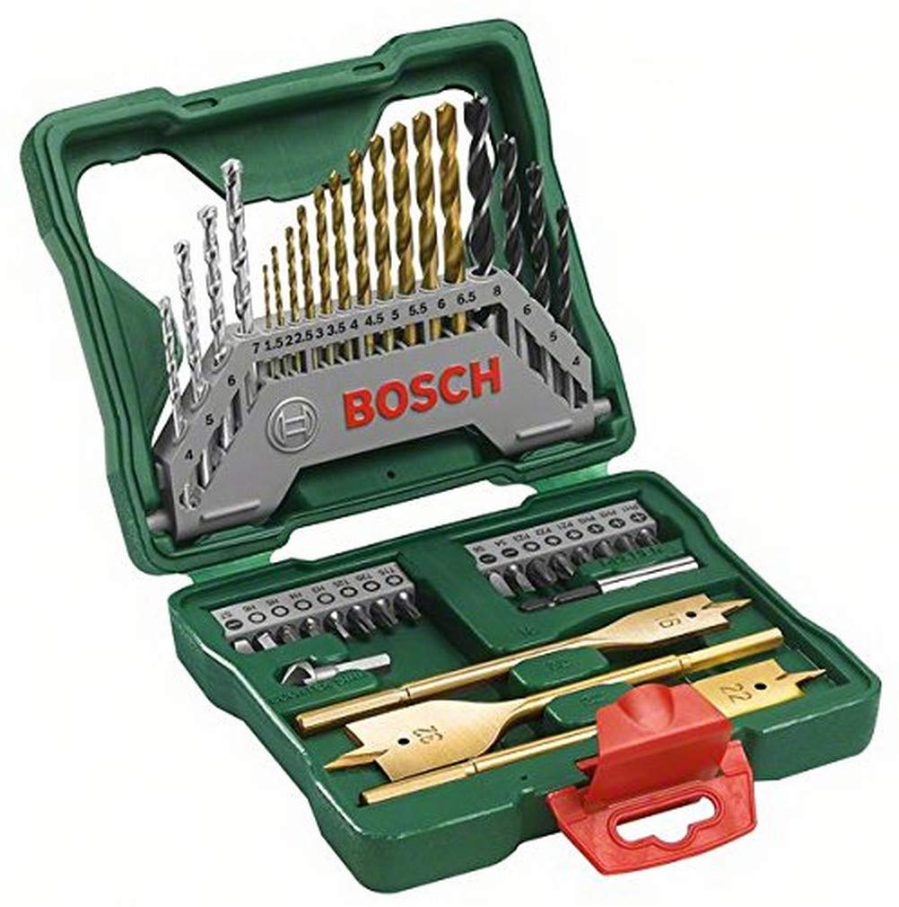 Bosch 70-Pieces X-Line Titanium Drill and Screwdriver Bit Set (for Wood, Masonry and Metal, Accessories Drills)