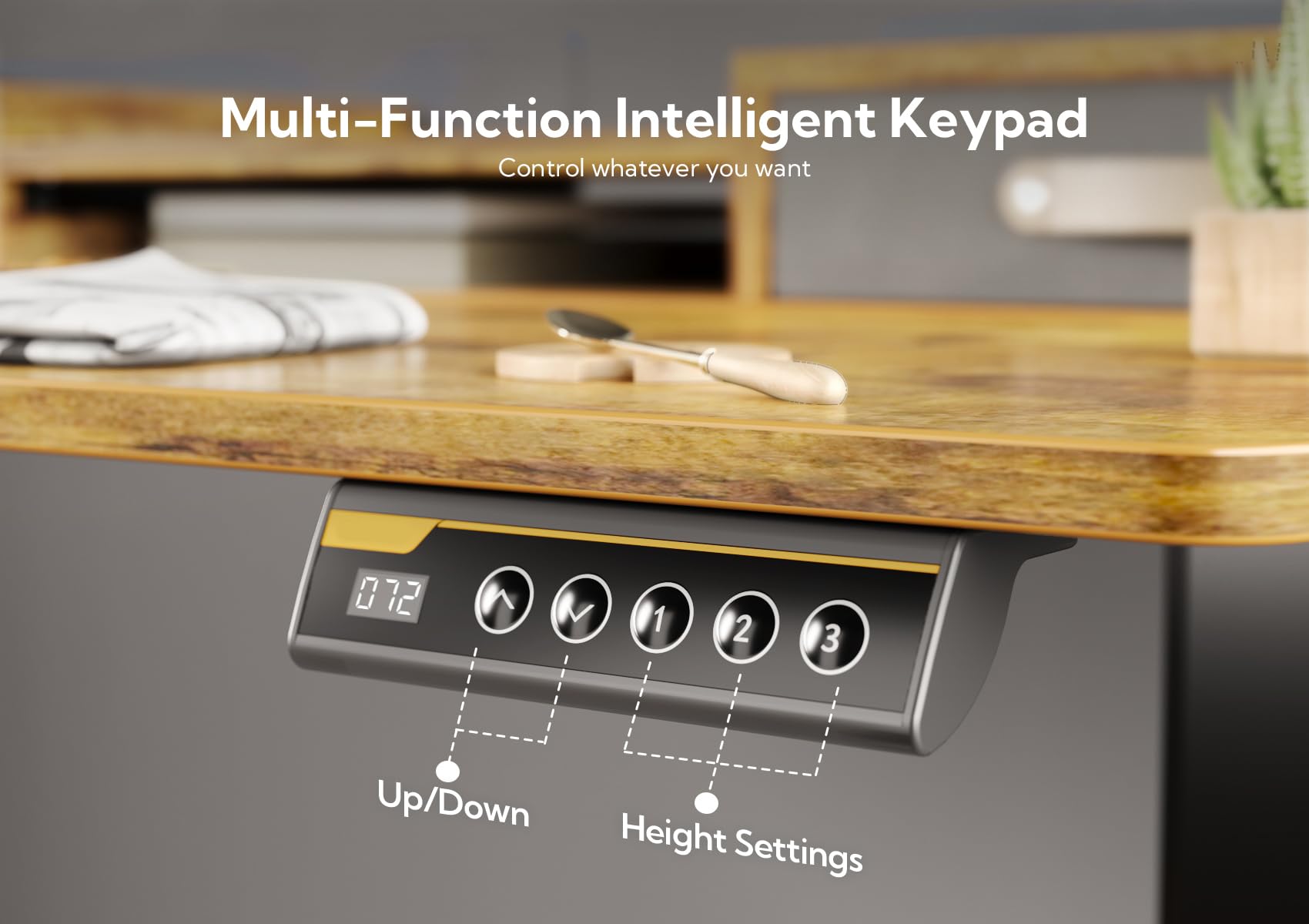 Claiks Electric Standing Desk with Drawers, 120x60cm Height Adjustable Desk with Storage Shelf and Splice Board, Stand Up Desk for Home Office, White Frame/Maple Top