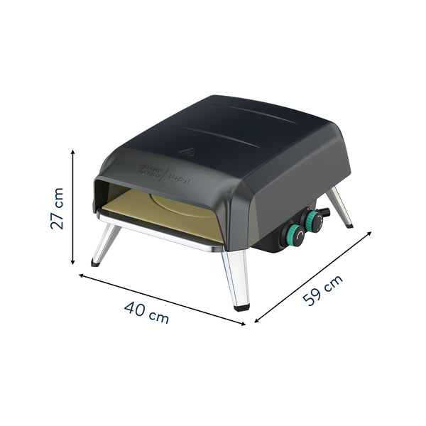 Jamie Oliver by Tefal Outdoor Gas Pizza Oven, Rotating Stone for Homemade Pizza, Pizza Parties, includes Pizza Peel, Gas Hose and Regulator, portable, foldable legs, black JM4168G0