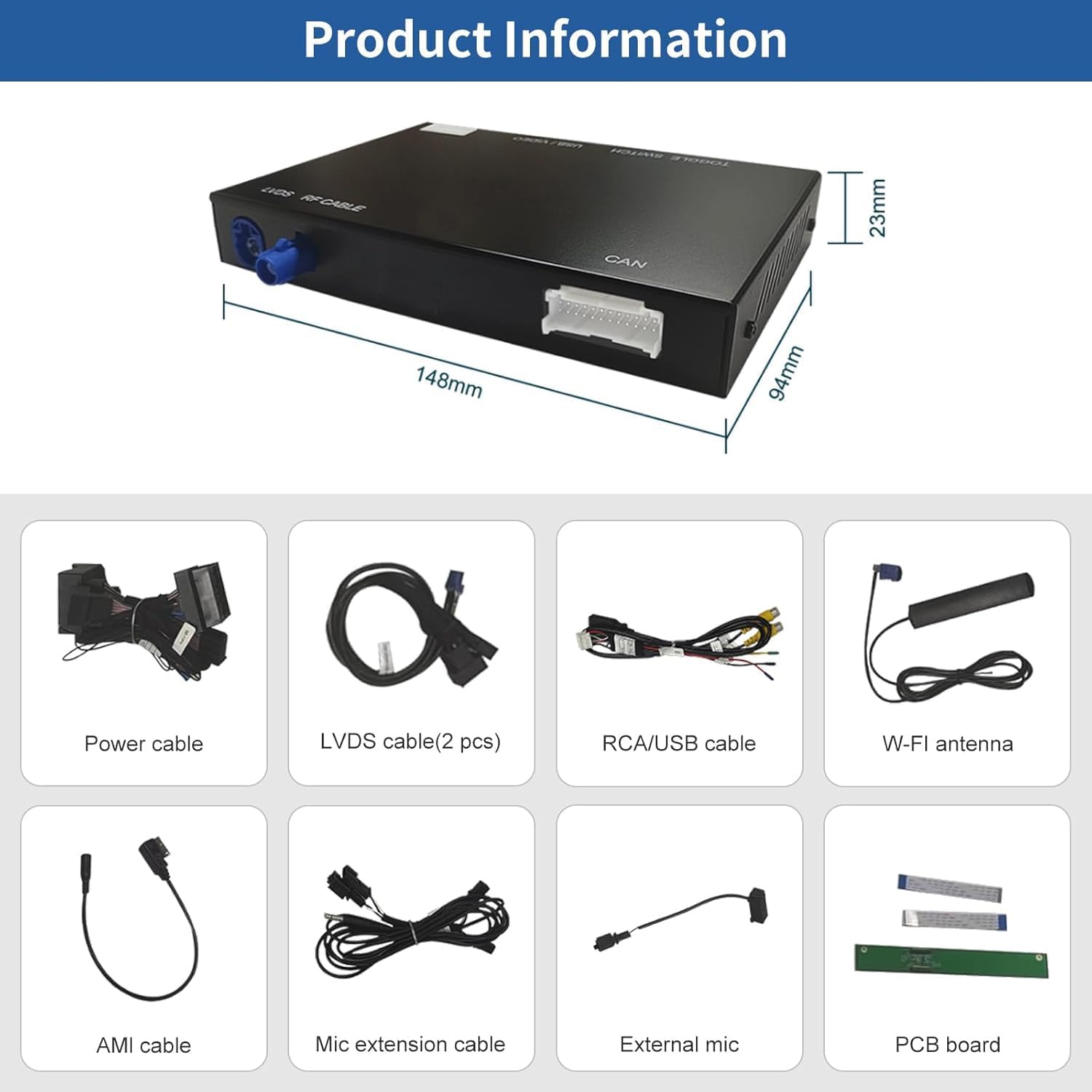 Road Top Wireless Carplay Android Auto Module Receiver Box for Audi S4 S5 A4 A5 (2009-2015 Year) for Q5 (2009-2017 Year) with 2GMMI, Carplay Retrofit Kit Decoder, Support Mirrorlink, Camera