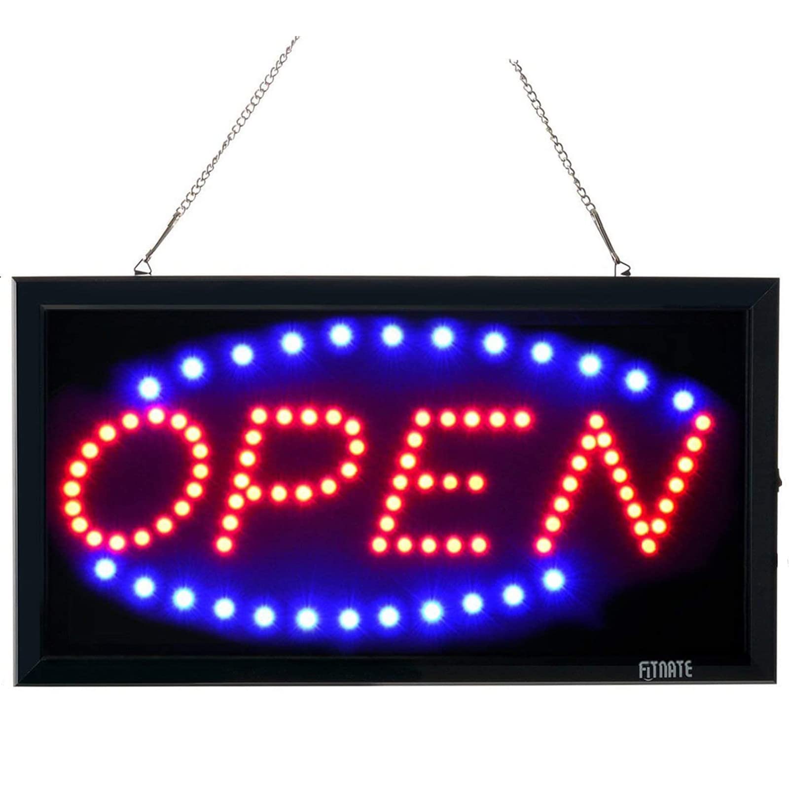 FITNATE LED Open Sign, 19x10 inch (48x25cm) 2 Modes Flashing & Steady Light, Open Sign for Business Advertisement Board Electric Display Board for