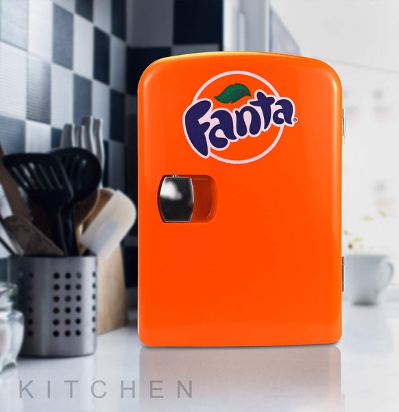 Coca Cola Polar Mini Fridge - Refrigerator for Bedroom Skincare Office, Portable Table Top Beverage Cooler, 12V DC/220V AC Refrigerador For Drinks, Soda, Wine, Use In Car, Dorm, Patio, 6 Can