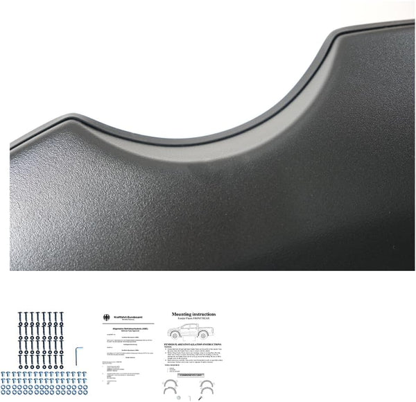 Oneway Set Fender Flares compatible with Mitsubishi L200 Triton 5 2015-2019 & Fiat Fullback 2015-2019 - Matt black