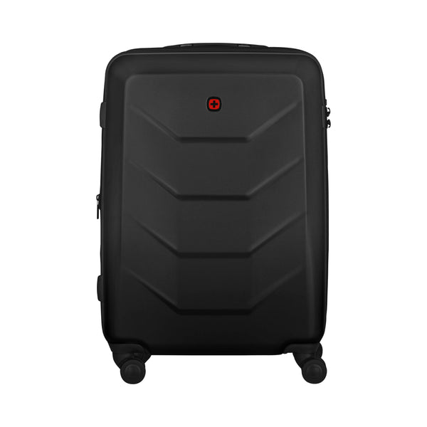 Wenger Prymo Medium hardside case with 4 Wheels, mid-Sized, 59 (67) L, Hardshell, Security Lock, for Men and Women, Travel or Vacation, Black, 612537
