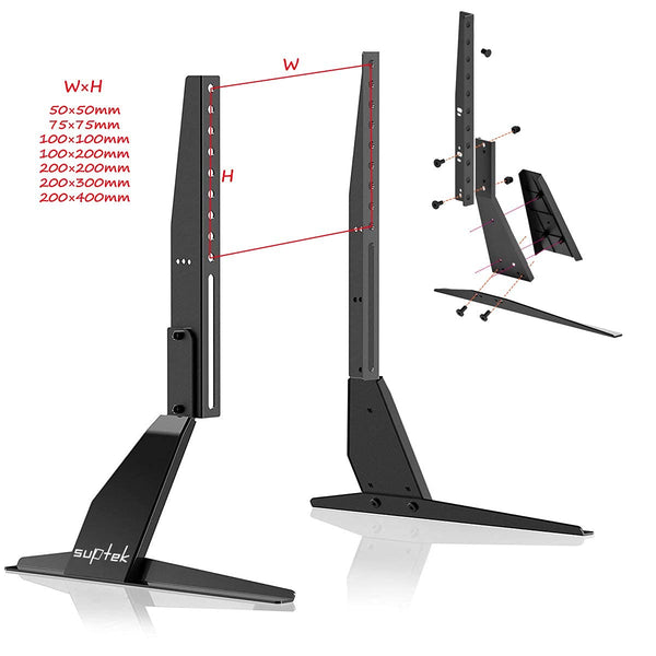 suptek Universal TV Stand, TV Leg Replacement for Most 22-65 inch LCD/LED/OLED/Plasma TVs, Adjustable Table Top TV Feet for Flat&Curved Screen, VESA up to 800x400mm, Capacity 50kgs