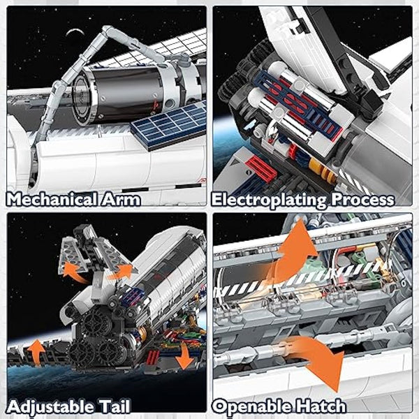 JMBricklayer Space Shuttle Building Blocks Kit 70122, Space Exploration Shuttle Construction Toys for Kids, Collectible Display Model Kits with Adjustable Stand, Idea Gifts for Boys Girls Adults
