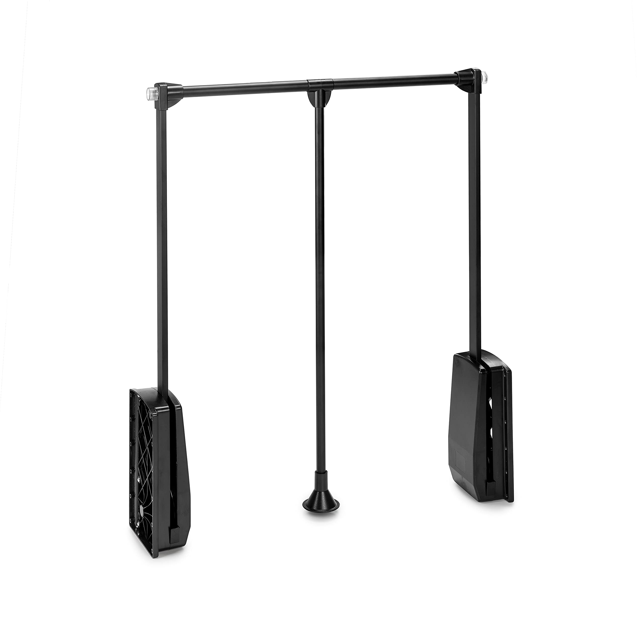 Emuca -Hang pull down wardrobe rail lift, adjustable width 23,6-32,6 inch (600-830mm), black