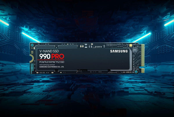 Samsung 990 PRO NVMe M.2 SSD, 2 TB, PCIe 4.0, 7,450 MB/s read, 6,900 MB/s write, Internal SSD, For gaming and video editing, MZ-V9P2T0BW