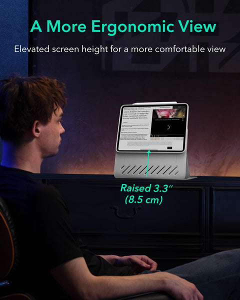 ESR for iPad Pro 12.9 Case (6th/5th Generation, 2022/2021), Removable Magnetic Cover, Adjustable Portrait/Landscape Stand with Raised Display View, 9 Standing Angles, Shift Series, Black