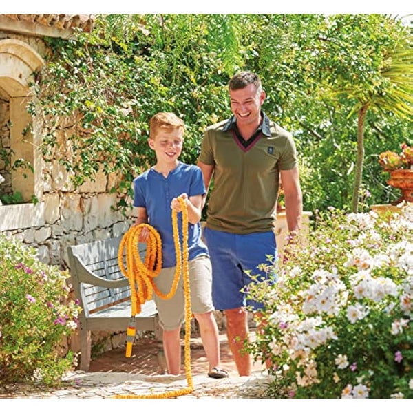 HOZELOCK - Superhoze Expanding Hose 15 m : Flexible Hose, Stretches up to 3x Original Length | With 2 Aquastop Fittings for a Watertight Connection: Ready to Use [8215A1240]