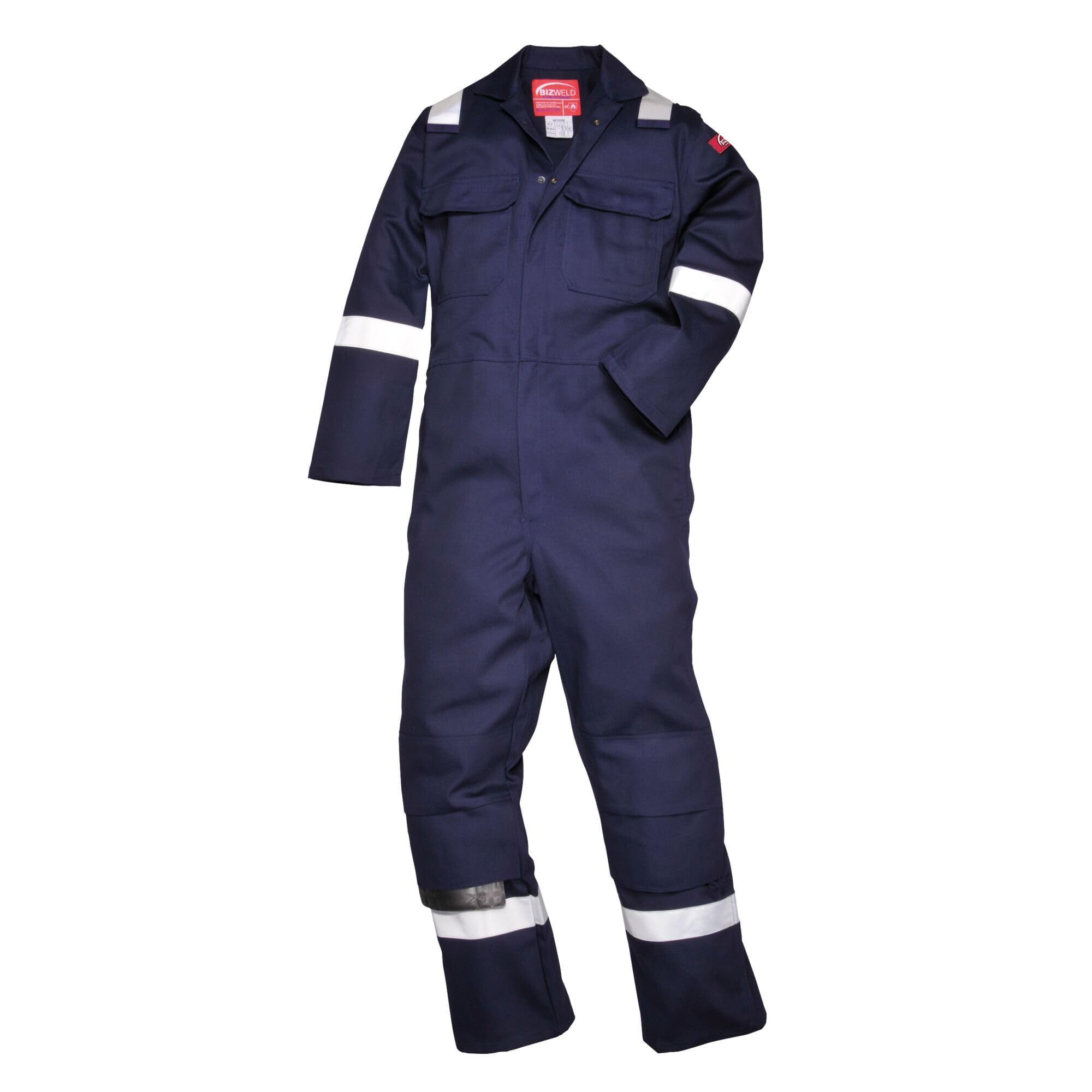 Portwest BIZ5 Men's Hi Vis FR Coveralls - Bizweld Iona Flame Resistant Fireproof Workwear Overalls