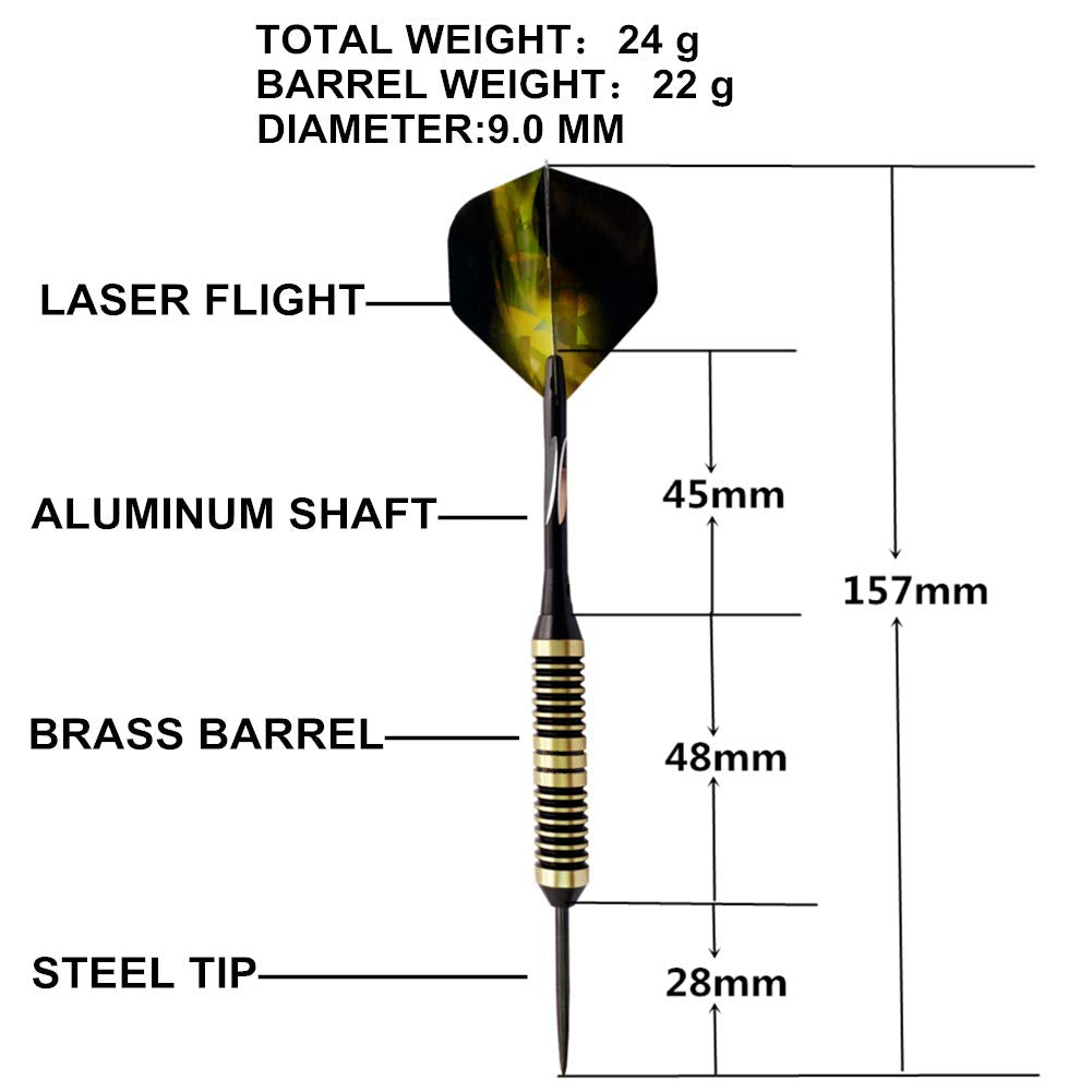 Steel Tip Darts Set,3 Pack Professional Dart with Aluminum Shafts and Darts Case