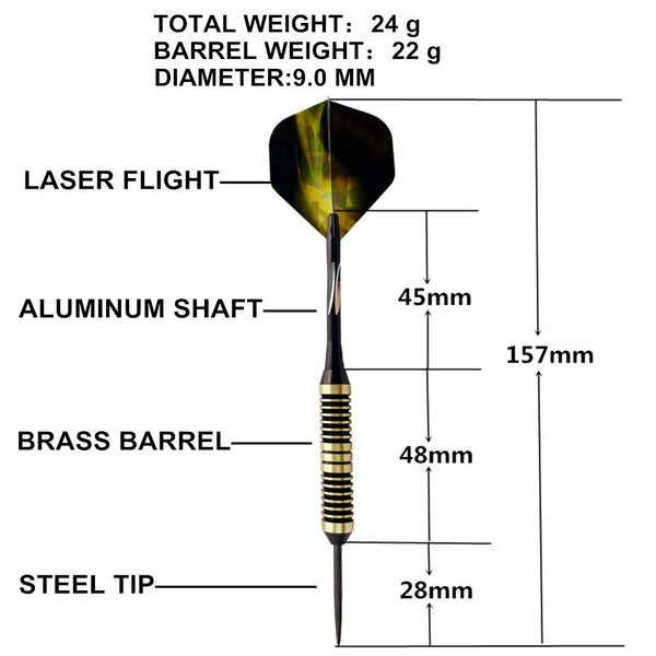 Steel Tip Darts Set,3 Pack Professional Dart with Aluminum Shafts and Darts Case