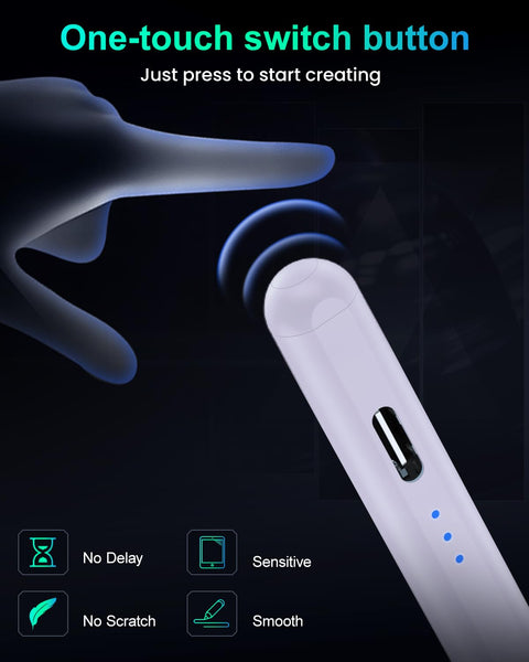 Variglas Pencil for iPad - 2018-2025 15 Minutes Fast Charging, Palm Rejection,Tilt Sensitivity, Stylus Pen Compatible with iPad Pro 11"/12.9"/13", 11/10/9/8/7/6th Gen, Air 3-6, Mini 5/6