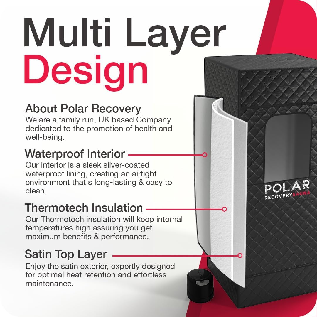 Polar Recovery Award-Winning Sauna by Polar Recovery (6FT) - Premium Portable Steam Sauna for Recovery/Sauna Pod for Home Steam Sauna