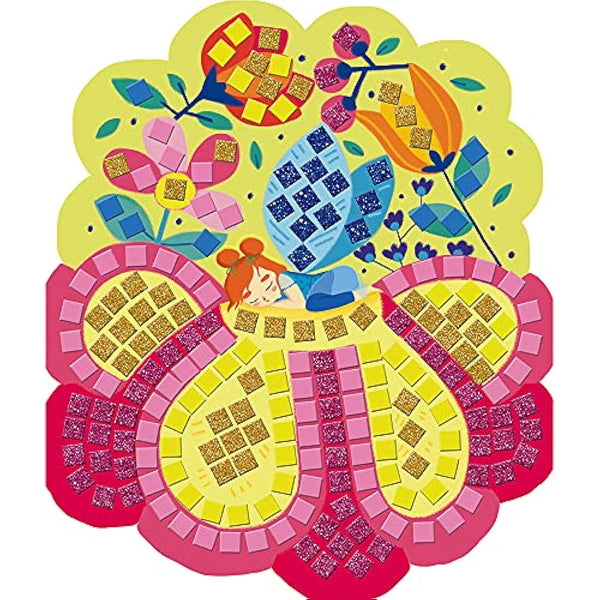 Janod - Fairies Foam Mosaics Box - Les Ateliers du Calme - Creative Leisure Kit for Children - Fine Motor Skills and Concentration Learning - from 5 Years, J07960