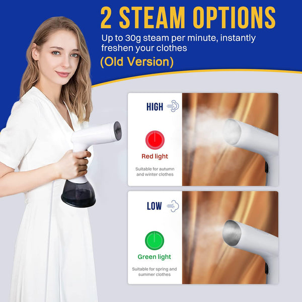 Rolipo Clothes Steamer, Garment Steamer for Wrinkle Removal, Upgraded 400ml Water Tank, 3rd Generation Panel, Handheld Steamer Clothing for Home,