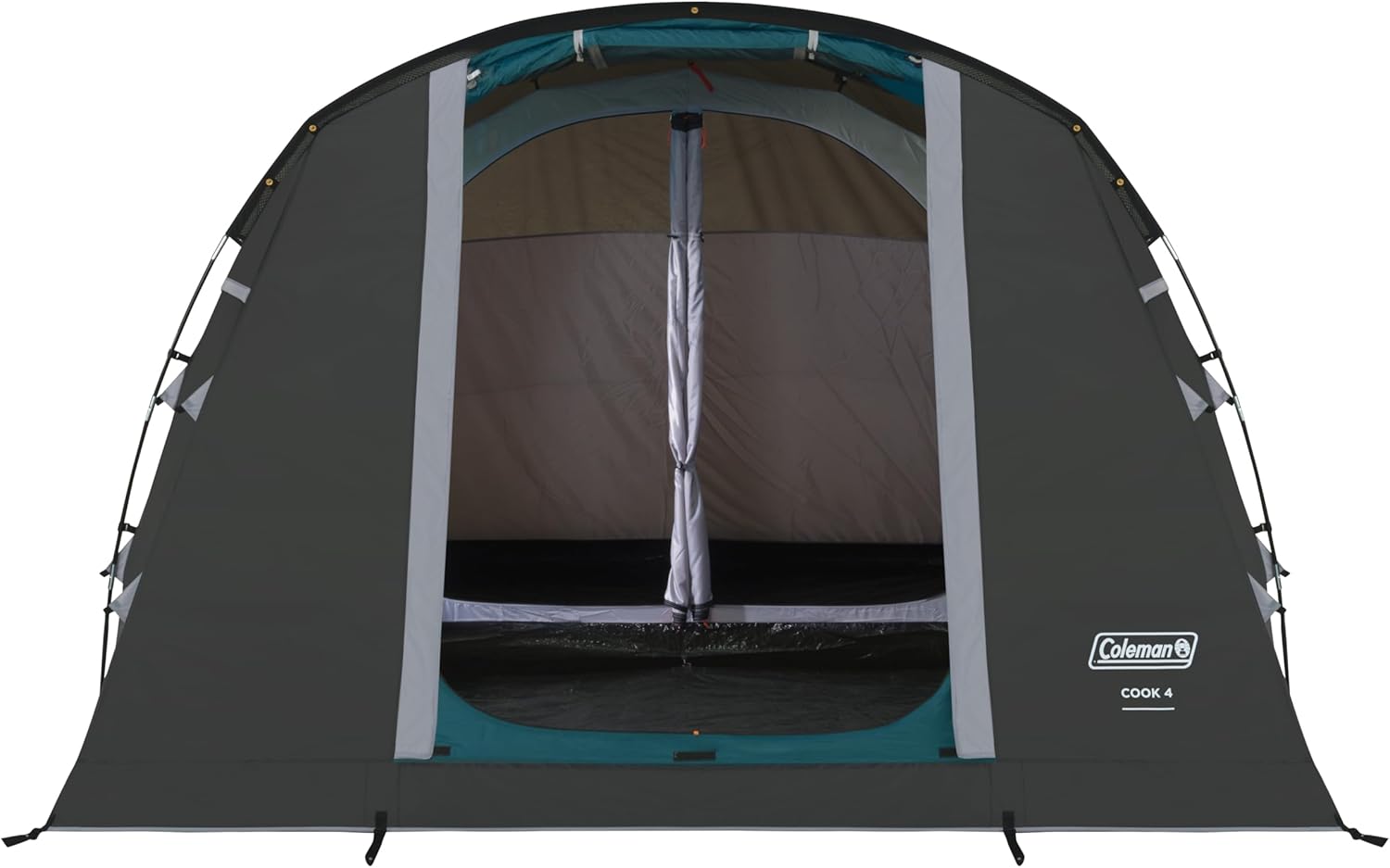 Coleman Cook 4 Family Tent | 4 Man Tunnel Tent with Separate Living And Sleeping Area | Easy To Pitch | 4 Person Camping Tent | 3000mm Waterproof | with Sewn-in Groundsheet