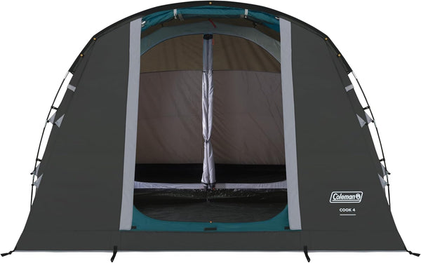 Coleman Cook 4 Family Tent | 4 Man Tunnel Tent with Separate Living And Sleeping Area | Easy To Pitch | 4 Person Camping Tent | 3000mm Waterproof | with Sewn-in Groundsheet
