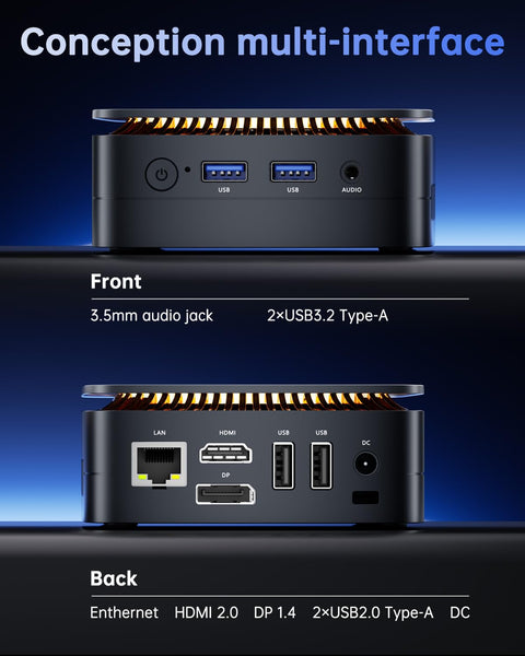 NiPoGi Essenx E1 Mini PC Ιntel Alder Lake-Ν95 (Up to 3.4GHz), Mini PC Windows 11 Pro 16GB RAM 512 GB M.2SSD, Mini Computer 4K@60Hz Dual Display/WiFi/BT, Mini Desktop PC for Business, Office