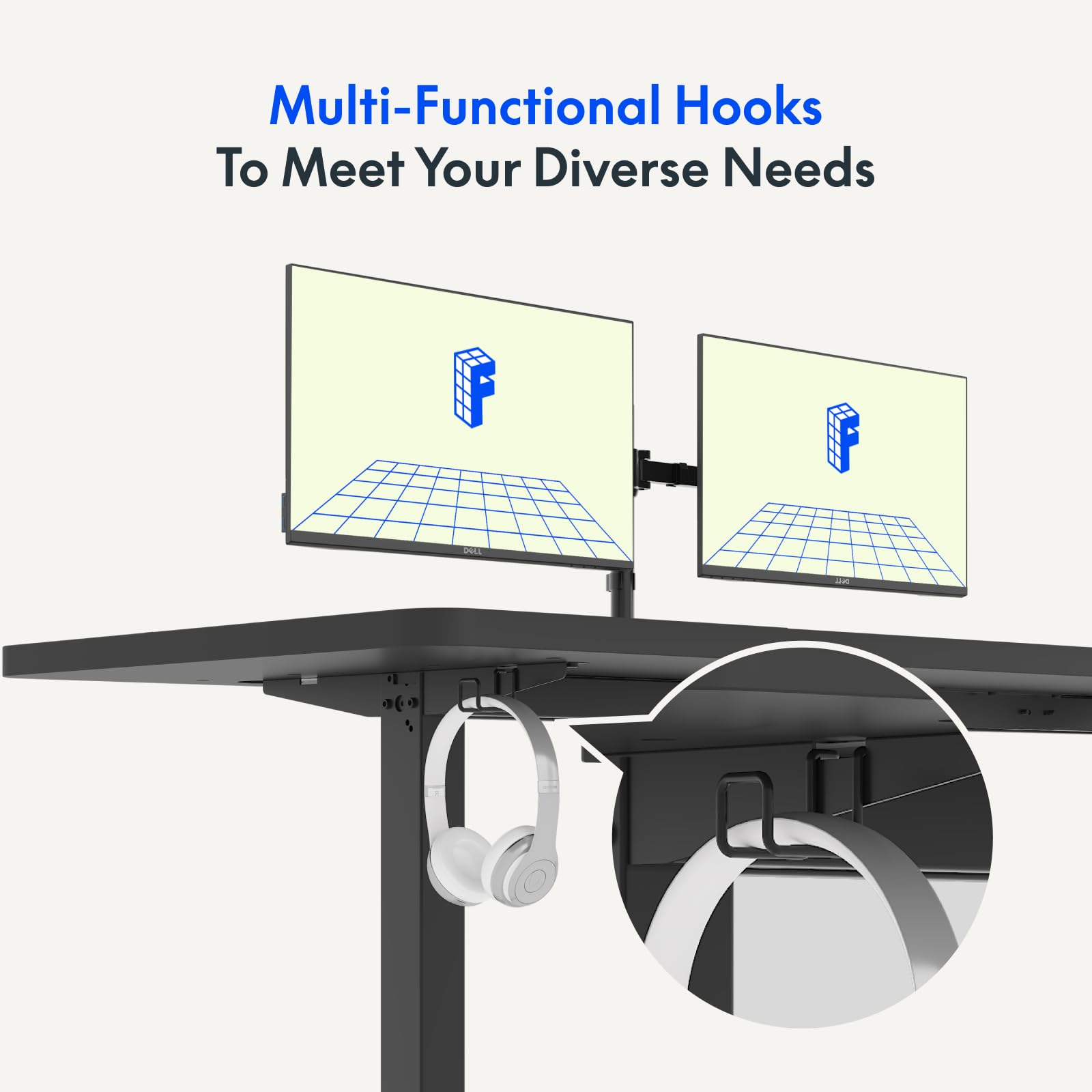 FLEXISPOT ONE PIECE Electric Standing Desk Height Adjustable Sit Stand Up Desk for Home Office with Memory Smart Pannel (100 * 60cm Black Frame+ Black Desktop)