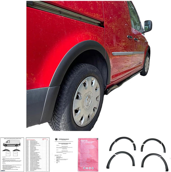 Oneway Set Wheel Arch Trims compatible with Volkswagen Caddy MK4 2015-2020 (Short wheel base) - Matt black