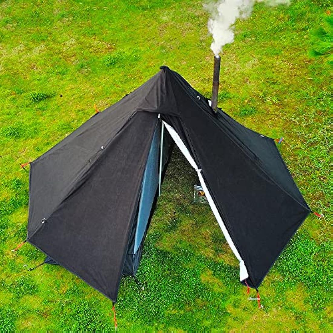 1 Man Tent Lightweight Teepee Hot Tent with Stove Hole Waterproof for Camping Hiking Hunting Fishing Backpacking