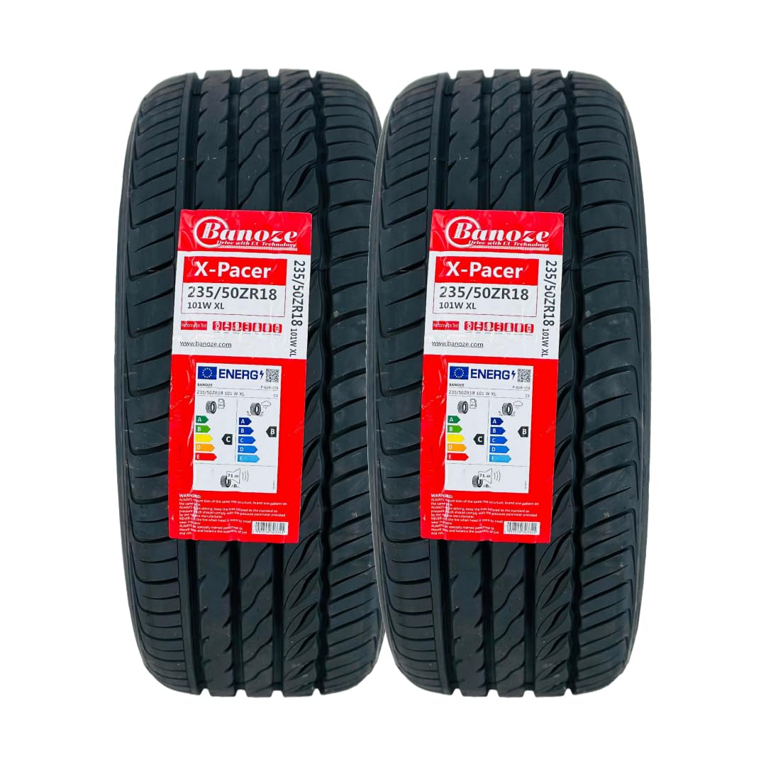 BANOZE X-Pacer 235/40ZR18 95W XL High-Performance Tyre – Extra Load, W Speed Rating (168 mph), Enhanced Grip for Sports Cars & Sedans (2)
