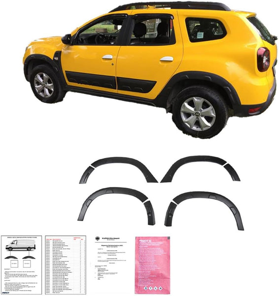 Oneway Set Wheel Arch Trims compatible with Dacia Duster II 2018-2024 with Park Assist (Offroad) - Matt black