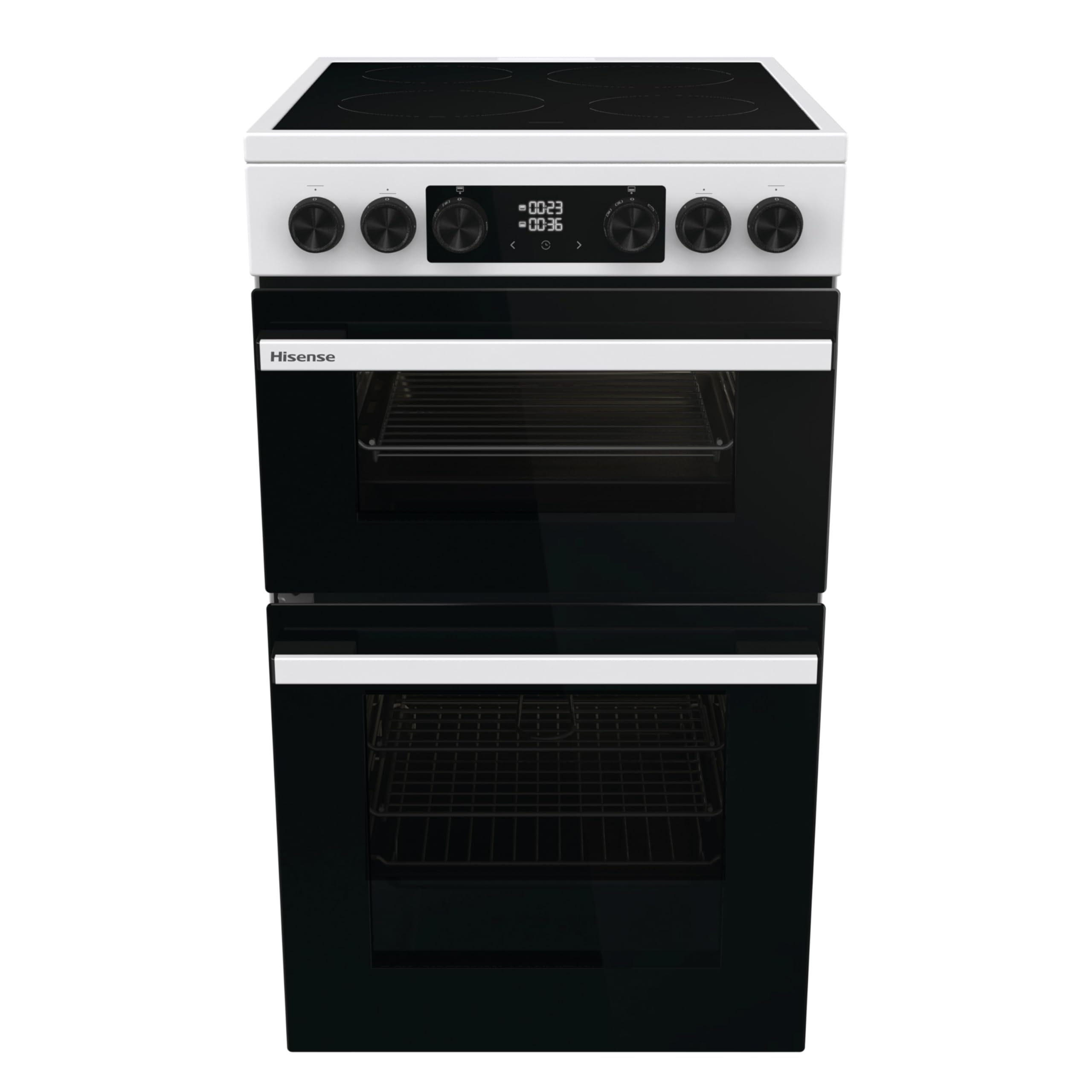 Hisense HDE3211BBUK 60cm Electric Cooker with Ceramic Hob-Black , A Rated Double Oven
