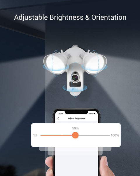 EZVIZ Wired Floodlight Security WiFi Camera Outdoor, Smart PIR Detection, FHD 1080P, 2000 Lumens, 25M Starlight Colour Night Vision, Weatherproof, Two-Way Talk, SD Card/Cloud Storage, Hardwired |LC1C