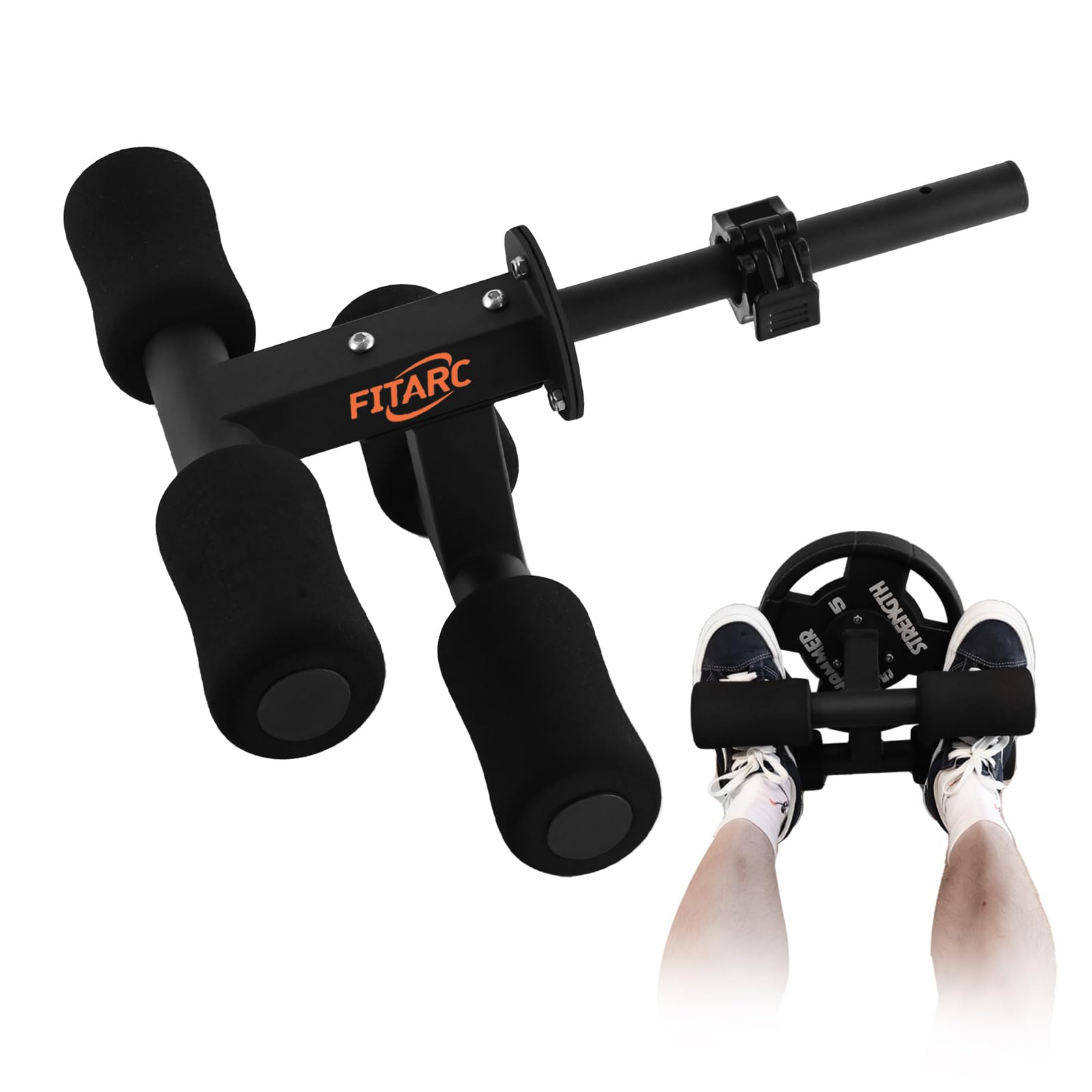 Fitarc Tib Bar, Tibialis Trainer, Tibia Dorsi Calf Raise Machine, Knees Over Toes Equipment for Strengthening Calves/Shins/Ankles, Black, Fits 1"