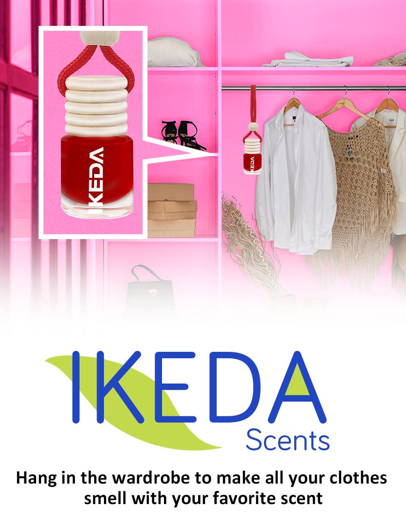 Ikeda scents Ikeda Car Air Fresheners | Automotive Hanging Pendant | Auto Perfume Diffuser with Real Oil | Strong and Long Last Fragrance | Fresh Smell Cover Odours | Car Accessories for Men Women