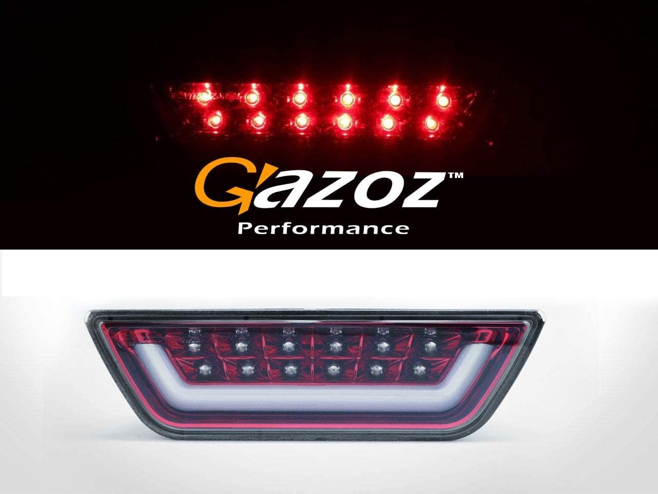 GAZOZ PERFORMANCE Exterior Lights Accessories - Rear F1 Style LED Fog Lamp and 4th Brake Light with Red Base and Clear Lens for 2010-2023 Suzuki Swift S Sport / SX4