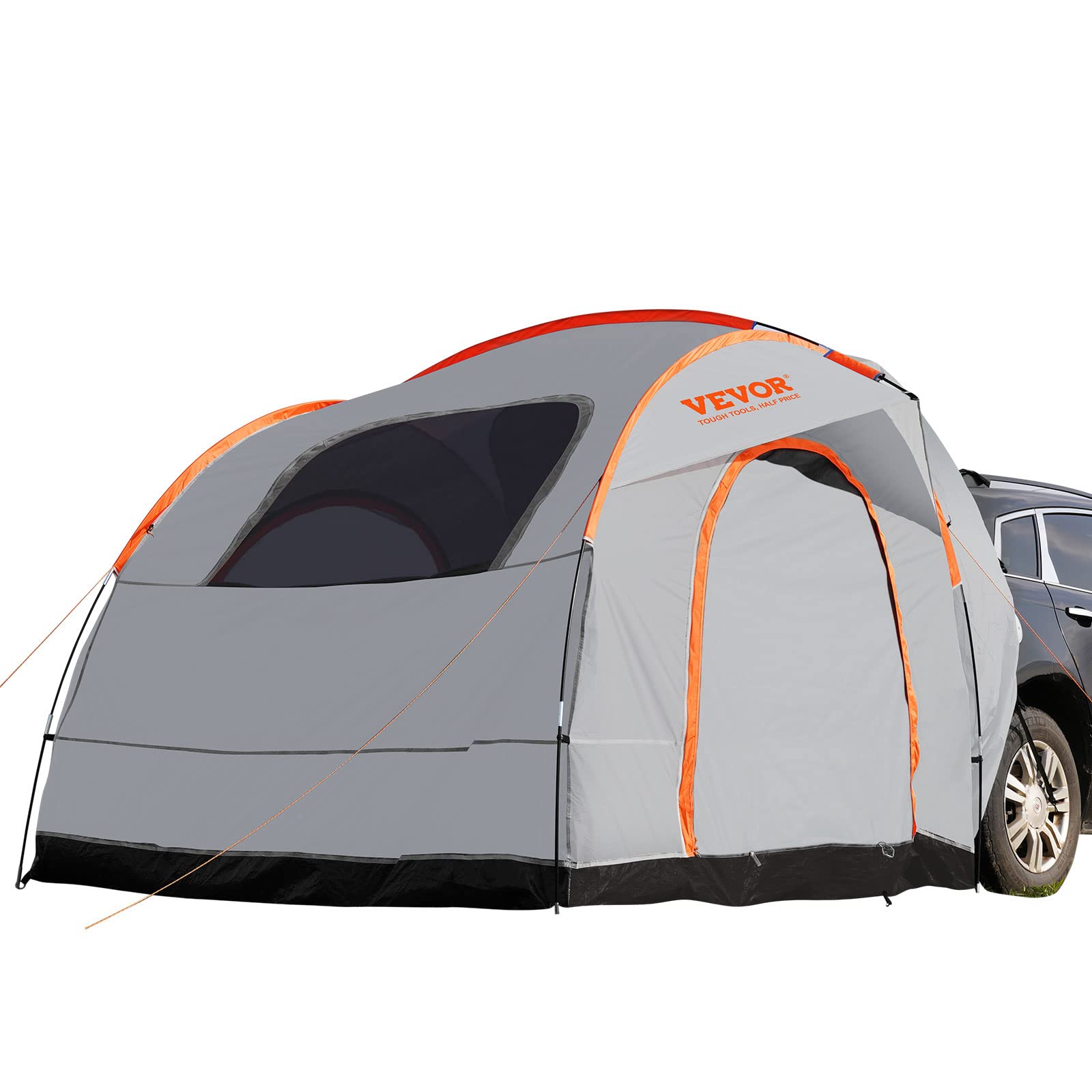 VEVOR Waterproof PU2000mm Spacious Double Layer Design, SUV Camping Tent with Shade Awning and Mesh Windows, Includes Rainfly and Storage Bag