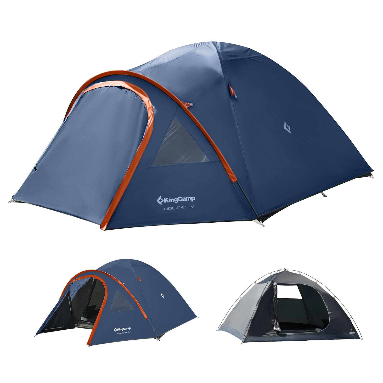 KingCamp Camping Tent for 4 Man, Ultralight Waterproof Dome Tent, Compact and Backpack-Friendly, Ideal Tent for Camping, Trekking and Outdoors