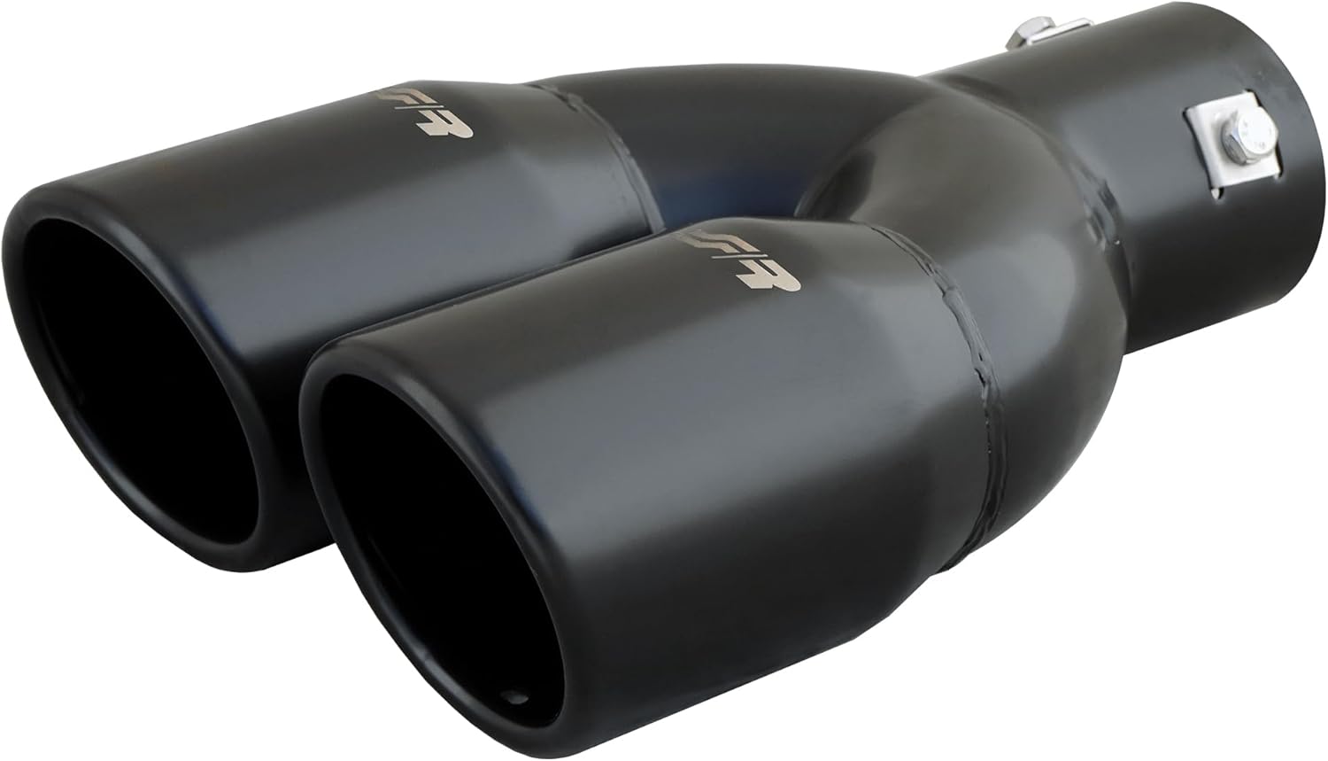 Simoni Racing TRX/18N Universal Stainless Steel Double Round Exhaust Terminal, Black