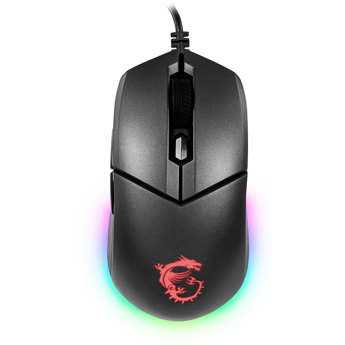 MSI CLUTCH GM51 LIGHTWEIGHT Gaming Mouse - 26000 DPI Optical Sensor, Elite 0.125ms Latency, 60M+ Click OMRON Switches, 6-Buttons, FriXionFree Cable, RGB Diamond LightGrips, 75g - Wired