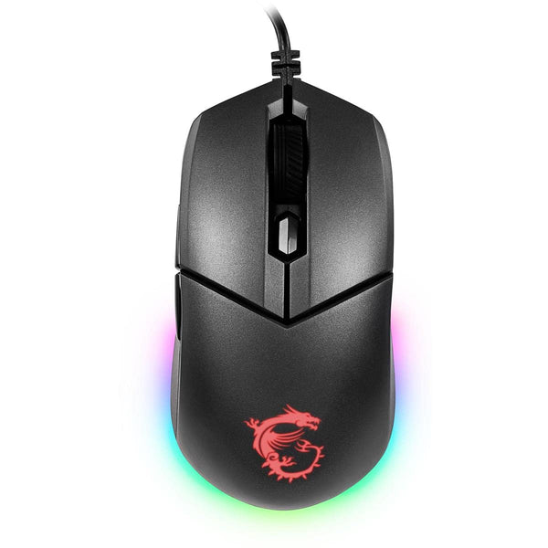 MSI CLUTCH GM51 LIGHTWEIGHT Gaming Mouse - 26000 DPI Optical Sensor, Elite 0.125ms Latency, 60M+ Click OMRON Switches, 6-Buttons, FriXionFree Cable, RGB Diamond LightGrips, 75g - Wired