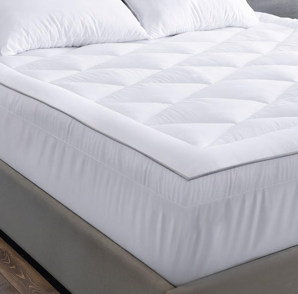 ACRALI HOME Luxury Thick Mattress Topper Double Bed – 4 Inch Extra Thick, Hotel Quality, Quilted and Breathable Topper with Elasticated Corner Straps for Superior Comfort and Fit