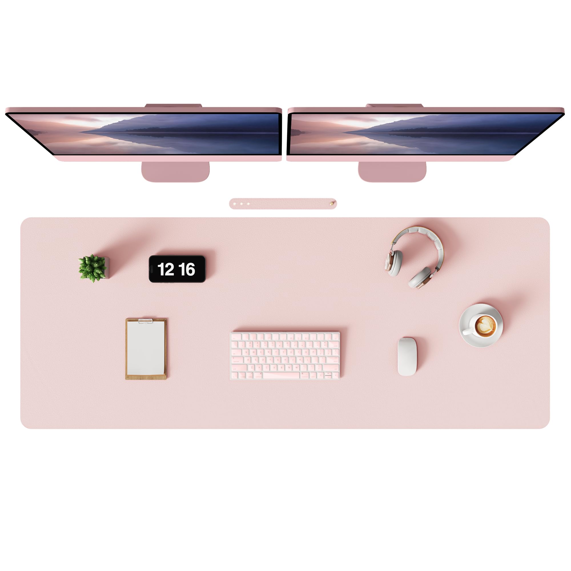 MOLMO Non-Slip Desk Mat, Waterproof Desk Pad Table Protector, Easy Clean Laptop Mat Large Mouse Pad Leather Writing Mat with Suede for Office /Home/Decor (Light Green, 60 x 35 cm)